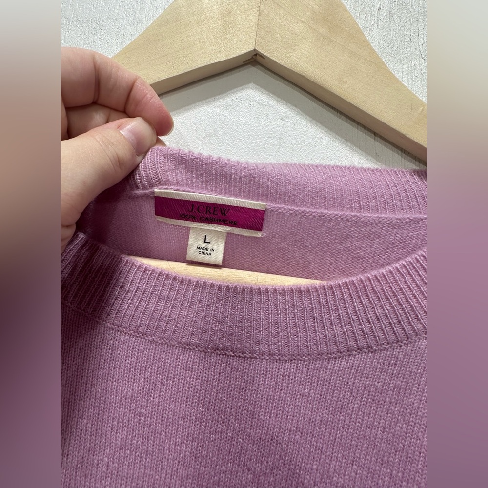 J.Crew 100% Cashmere Lavender Purple Sweater Soft Size Large Women’s - Picture 5 of 13